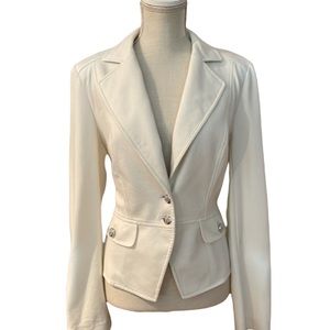 WHBM Cream winter white Button down blazer